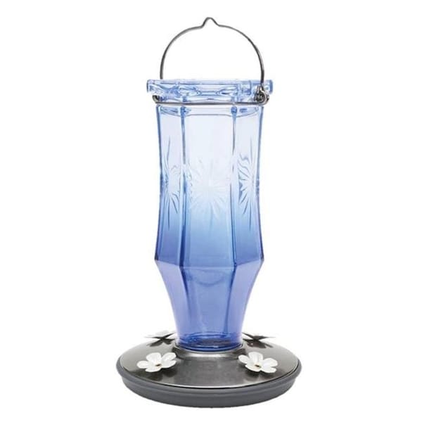 Daretocare Sapphire Starburst Vintage Glass Hummingbird Feeder DA106204 - main